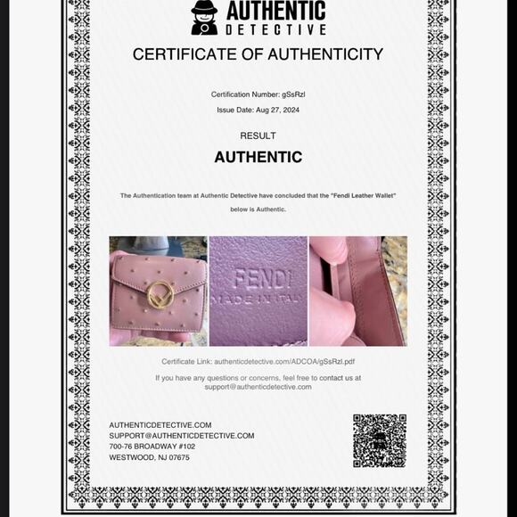 Fendi Women's Blush Studded Tri-Fold Micro-Wallet - Full Inclusion - Picture 11 of 11